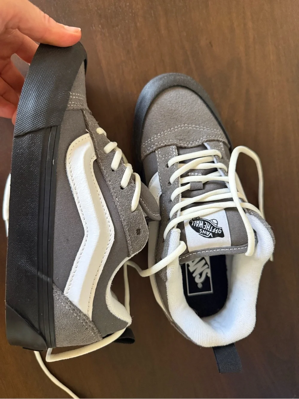 NWOT Vans Kids Gray and White Old Skool Sneakers